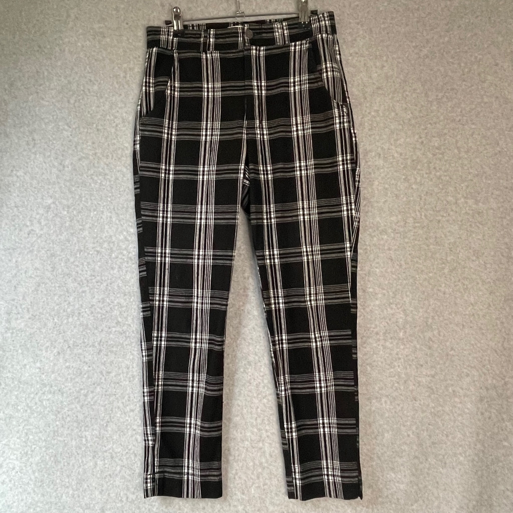 Hollister Black White Plaid Ultra High Rise Pants Small